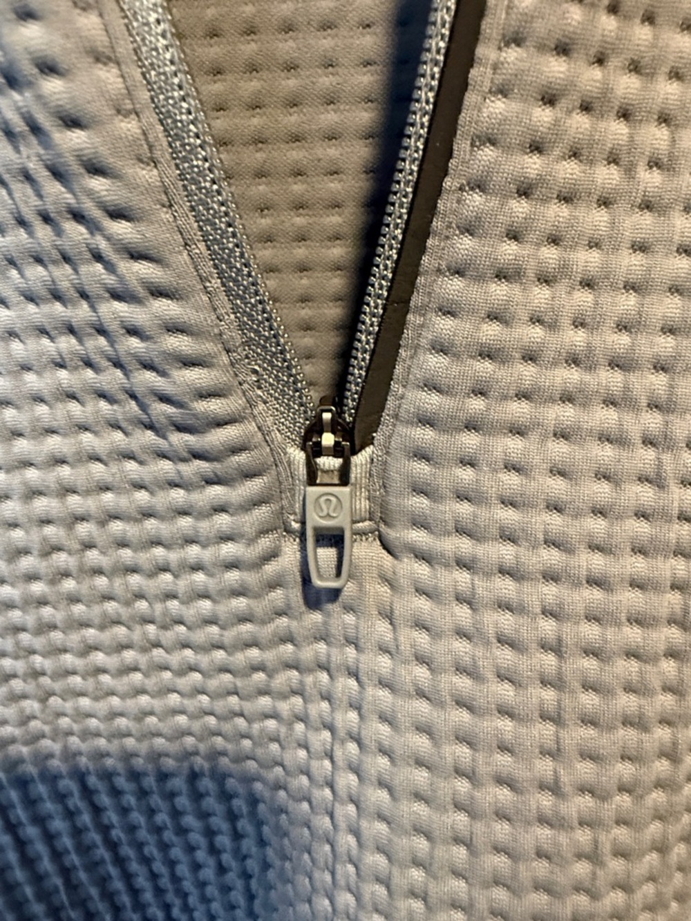 lululemon athletica Men's Light Gray Waffle Quarter-Zip Pullover - Picture 2 of 8